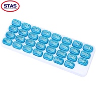 [STAS] 31 Day AM PM Pill Organizer Monthly Travel Medicine Box 32 Compartments Plastic