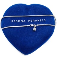 GELANG KAKI PERAK SILVER 925 LAPIS EMAS PUTIH - MODEL MILANO ICE - PERHIASAN PERAK WANITA