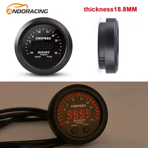 52mm Digital -30in/Hg-35psi Electronic Turbo Boost Gauge Ultra-Thin High Performance Turbo Boost Met