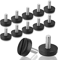 APLZGMG 12Pcs M6 Thread Furniture Feet Levelers Screw in Threaded Furniture Levelers Adjustable Tabl