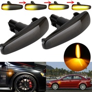 Smoked Lens Amber Full LED Dynamic Front Side Marker Lights for Mitsubishi Lancer Evo X Mirage Outlander Sport 2011-2020