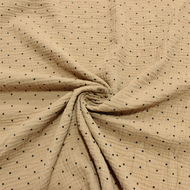 [ynew] Polka Dots Print Cotton Crepe Fabric Double Seersucker Fabric Sewing Quilting Patchwork Pajam