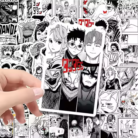 10/30/50pcs Black and White Momo Anime Ayase Dandadan Stickers Funny Okarun Cartoon Sticker Graffiti