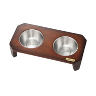 Barketek - ชามอาหารหมา ชามอาหารแมว แบบคู่ ยกสูง รุ่น Frizz Tan