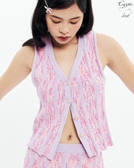 CUPPA - ECLAIR Knit Vest (3 สี) เสื้อกั๊กไหมพรม ทรงผ่าหน้า ติดกระดุม ทอสีเรียบสลับเส้นด้ายเทกซ์เจอร์