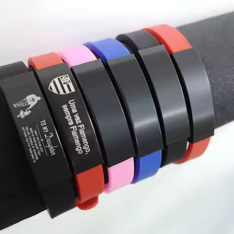 Personalized Rubber Silicone Bracelet ID Bracelet Bangle Adjustable Slide Custom Name for Women Men 