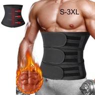 ที่รัดเอวสำหรับผู้ชาย Sabuk Pelangsing ลดน้ำหนักชุดกระชับสัดส่วนที่กันเหงื่อที่ลดไขมันหน้าท้องสายรัดสามชั้น
