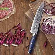 67 Layers Rain Drops Damascus Chef Knife With G10 Handle And Gift Box