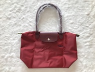 100% Genuine goods longchamp Le Pliage Green Handbag M foldable green long handle waterproof Canvas Shoulder Bags medium size Tote Bag L2605919P59 Red color made in france