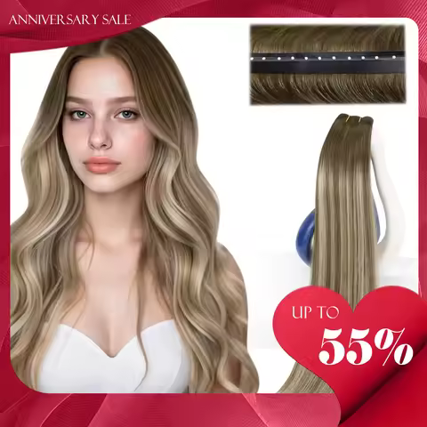 VeSunny Butterfly Hair Extensions Real Human Hair Balayage Genius Weft Hair Extensions Invisible Str