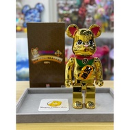 [In Stock] BE@RBRICK x Maneki Neko gold-plated luminous 100%+400%/1000%  开运 Good Luck