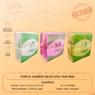 Tissue Napkin Kencana Top BDL / Tissue Napkin BDL Putih / Warna | Tisu Meja Makan