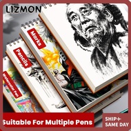 LIZMON Art Sketchbook, Kraft Paper Flip-up Drawing Notepad, Thickening 30Sheets/60Pages A4/8K/16K/32