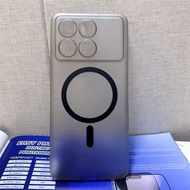 適用RedmiK70pro手機殼新款膚感防指紋紅米k70e磨砂超薄磁吸硬殼男女-（ 磨砂透黑）全包磁吸 膚感防指紋 紅米 K70