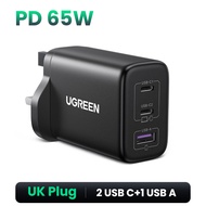 UGREEN 65W GaN PD Fast Charger Quick Charge 3C1A 3 Type C 1 USB A Charger with QC Portable for Ipad 