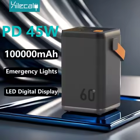 Xilecaly 100000mAh High Capacity Power Bank For iPhone 16 15 Pro MAX iPad PD 45W Fast Charging Power