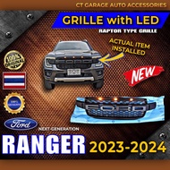 NEXT-GEN FORD RANGER 2023-2024 RAPTOR STYLE GRILLE with LED (ford ranger 2023 accessories)
