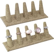 Mooca 2 Pcs Set Ring Organizer for Showcase Display Drawer 5 Long Ring Storage Holder Jewelry Displa