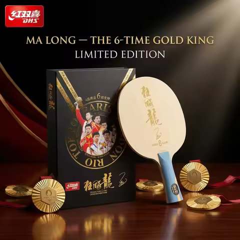 2025 DHS Malong Six Gold King Table Tennis Racket Racing Dragon W968S Aromatic Carbon Fiber Fast Att