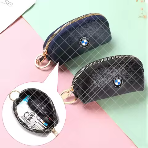 Leather Zipper Key Storage Bag Wallet Coin Purse Card Holder For BMW X1 X2 X3 X5 X4 X6 X7 G11 G12 F4