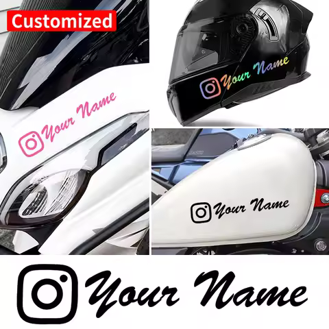 1PC Custom Your Name Personalized Instagram Motorcycle Stickers Waterproof DIY Fuel Tank Helmet Car 