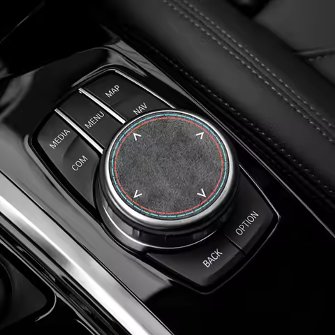 For BMW 1er 3er 3GT 4er 5er 5GT 7er X3 X4 I3 X5 X6 Multimedia Panel Button Trim Sticker Made of Alca