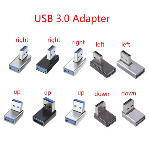 90 Degree Up Right Angled USB A Male To Female Adapter Connector For PC X3UF