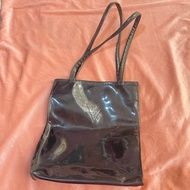 Guess Black Glossy Small Tote Bag