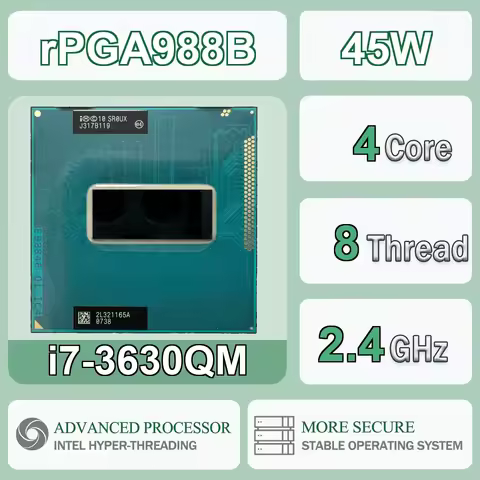 Intel Core I7-3630QM 2.4GHz 4 Cores 8 Threads 6M 45W I7 3630QM Computer CPU Processor Server Socket 