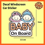 CMC910/962 Baby On Board Car Sticker for Windscreen (Interior Static Sticker) Pelekat Cermin Dalam