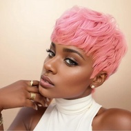 BeiSD Pendek Pixie Potong Rambut Rambut Palsu untuk Wanita Perempuan Rambut Palsu Pendek dengan Bang