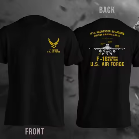F-16 "Warhawk" Fighter T-shirt, US Air Force's 18th Hypothetical Enemy Squadron, Elson Base - Men's