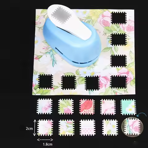 1pc New Stamp Border DIY Punch Stamp Shape Craft Punch Embossing Machine Round Hole Punch Toothed Pu