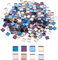 Square Mirror Mosaic Tiles 240pcs Mini Glass Craft Decorative Mosaic Tiles for Home Decoration Jewelry Making
