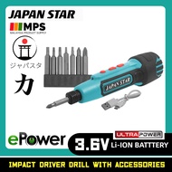 Japan Star Rechargeable Cordless Screwdriver with 6 Screwdriver Bit Screwdriver Machine USB Quick Ch