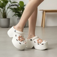Lovito Casual Plain 9cm Ultra Thick Soft Sole Daisy Flats for Women LFA60336