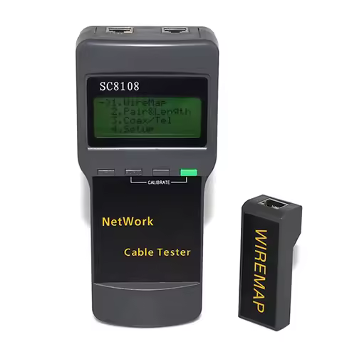 RJ45 Lan Network Cable Tester SC8108 STP UTP Ca5e Cat6 Network LAN Length Cable Tester Meter UTP cab