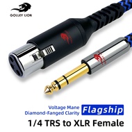 GOLLEY LION XLR to 1/4 Inch (6.35mm) TRS Cable, Balanced XLR Female to 1/4 Adapter, Quarter Inch to 