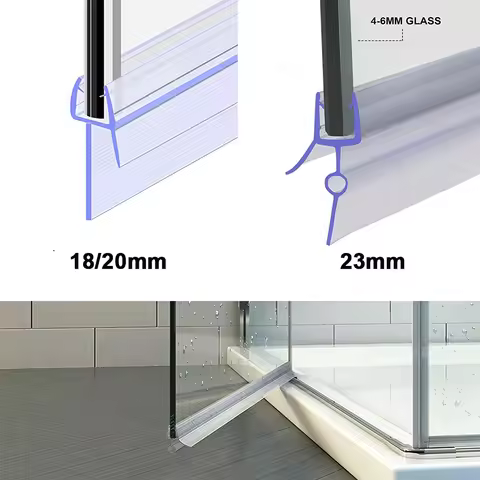 Bath Shower Screen Door Seal Strip PVC Shower Frameless Glass Door Gap Glue-free Waterproof Strips S