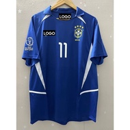 2002 Brazil RONALDO RONALDINHO  Away Retro Football Jersey custom T-shirt R.CARLOS RIVALDO TOP