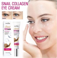 Sadoer Snail Reorganize Collagen Eye Cream ครีมบำรุงรอบดวงตา คอลลาเจน หอยทาก ขนาด 20 g.  หลอดขาวชมพู