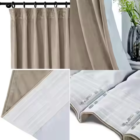 Blackout Thermal Insulated Pleated Velvet Curtains 120x84 inches for Living Room, 84 Inch Long Drape