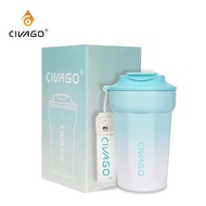 CIVAGO（13oz）กระบอกน้ำสแตนเลสพร้อมฝาปิด เคลือบเซรามิก แก้วสุญญากาศ รักษาความร้อนและเย็น