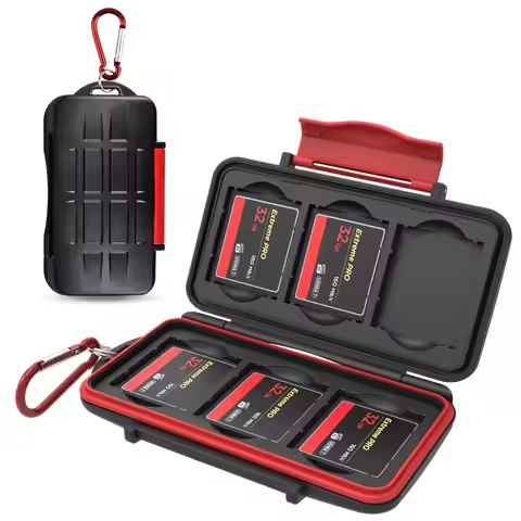 6 CF Card Slots Professional Water-Resistant Compact Flash Card Holder Case Storage Compact Flash Me