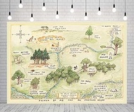 7X5ft Vintage Hundred Acre Wood Background Bear in Hundred Acre Wood Backdrop 1st Birthday Party Ban