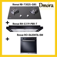 [Special Bundle Deal] Rinnai Hob (RB-7302S-GBS) + Hood (RH-S319-PBR-T) + Oven (RO-E6208TA-EM)