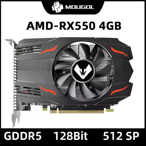 MOUGOL Original Graphics Card Radeon RX 550 4G GDDR5 128Bit 14nm AMD GPU Computer PC RX550 PCI-E 3.0