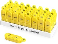 Monthly Pill Organizer 2 Times A Day, 30 Day Pill Organizer AM PM, One Month Pill Box Organizer, 31 