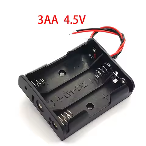 AA Size Power Battery Storage Case Plastic Box Holder With Leads 3AA Battery Case 3*AA Battery Box 4
