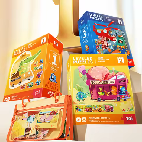 TOI Step 1~9 Leveled Puzzles Progressive Advanced Puzzle With Rainbow Storage Classic Education Fun 